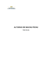 Alturas de Machu Pichu; Pablo Neruda