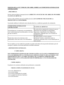 ESQUEMA DE LA LEY 7/1998, DE 13 DE ABRIL, SOBRE... CONTRATACIÓN. PREÁMBULO: CLAUSULAS ABUSIVAS.