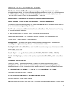 I. EL PROBLEMA DE LA DEFINICIÓN DEL DERECHO.