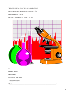 Determinación de calor de disolución del hidróxido de sodio