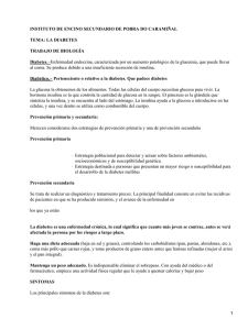 INSTITUTO DE ENCINO SECUNDARIO DE POBRA DO CARAMIÑAL TEMA: LA DIABETES Diabetes