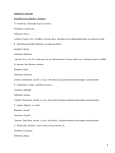 Trabajo de Castellano Vocabulario de Edipo Rey−Antígona Sinónimo: Concluyente.