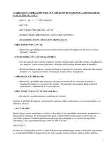 MATRIZ DE PLANIFICACIÓN PARA UNA SITUACIÓN DE ENSEÑANZA APRENDIZAJE DE SECTOR