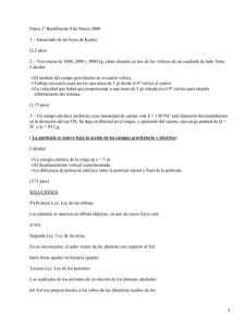 Física 2º Bachillerato 9 de Marzo 2000 (2,5 ptos)