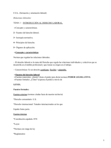 F.O.L. (formación y orientación laboral) Concepto y características. Relaciones laborales: