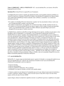 Tema 4. COROLOGÃ A DE LA VEGETACIÃ N. IntroducciÃ³n.