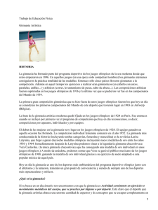 Trabajo de Educación Física Gimnasia Artística HISTORIA