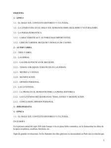 ESQUEMA 1.− EPOCA 1.1.− EL SIGLO XIX: CONTEXTO HISTORICO Y CULTURAL.