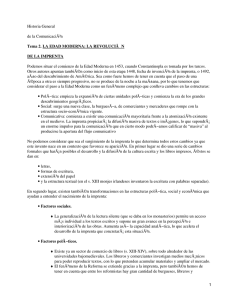 Historia general d ela comunicación: La Edad Moderna