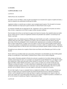 LA ILIADA CAPITULOS DEL 11−20 CANTO XI PRINCIPALIA DE AGAMENON