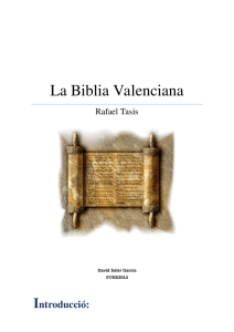 La Biblia Valenciana; Rafael Tasis