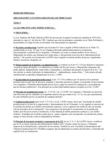 DERECHO PROCESAL ORGANIZACIÓN Y FUNCIONAMIENTO DE LOS TRIBUNALES TEMA 5