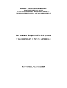 Los sistemas de apreciación de la prueba y su presencia en el Derecho venezolano