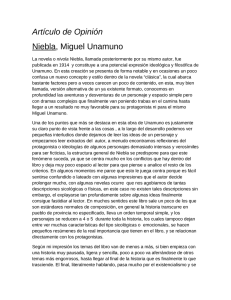 Artículo de Opinión Niebla, Miguel Unamuno