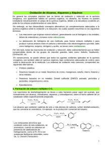 Oxidación de alcanos, alquenos y alquinos