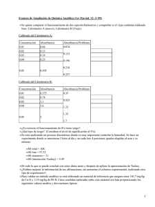 Examen de Ampliación de Química Analítica (1er Parcial. 12−3−99) •