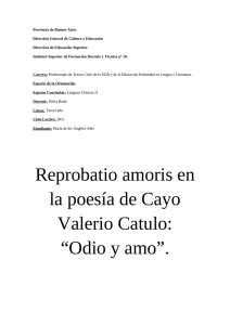 Reprobatio amoris en la poesía de Cayo Valerio Catulo