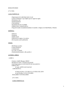 Romanticismo. Realismo. Naturalismo. Modernismo. Generación del 98, del 14 y del 27