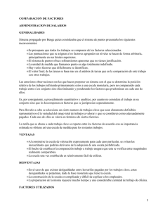 COMPARACION DE FACTORES ADMINISTRACION DE SALARIOS GENERALIDADES