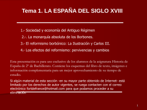 Tema 1. LA ESPAÑA DEL SIGLO XVIII