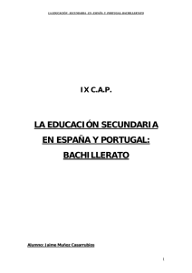 Educación Secundaria en España y Portugal. El bachillerato