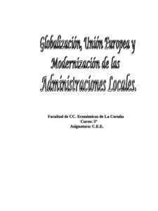 Globalización, Unión Europea y Modernización de las administraciones locales