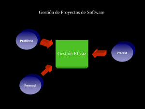 Gestión de Proyectos de Software Gestión Eficaz Problema Proceso