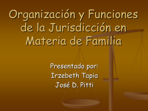 Organización de la Jurisdicción en materia de Familia