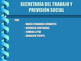 SECRETARÍA DEL TRABAJO Y PREVISIÓN SOCIAL POR: – MARÍA FERNANDA CERVANTES