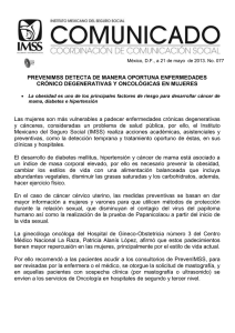 PREVENIMSS DETECTA DE MANERA OPORTUNA