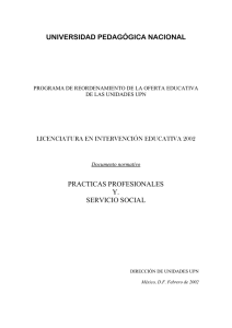Practicas profesionales - Licenciatura en Intervención Educativa