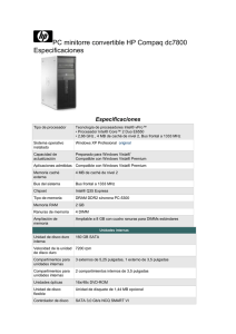 PC minitorre convertible HP Compaq dc7800 Especificaciones