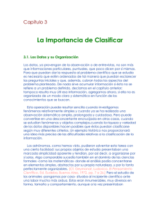 La Importancia de Clasificar Capítulo 3 3.1. Los Datos y su Organización