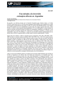 Una mirada a la inversión extranjera directa en Argentina