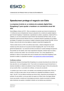 Speedscreen protege el negocio con Esko