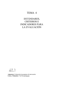 estándares, criterios e indicadores para la evaluación