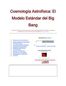 Cosmología Astrofísica: El Modelo Estándar del Big Bang