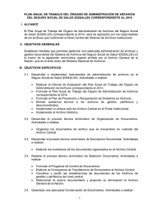 plan anual de trabajo del órgano de administración de archivos del