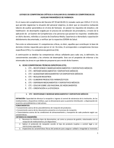 Competencias Críticas Auxiliar Paramédico de Farmacia