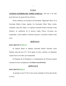 Nº 72-12 CONSEJO  SUPERIOR  DEL  PODER  JUDICIAL.-