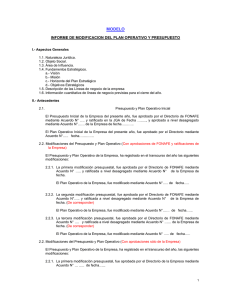 Modelo de Informe de Modificación Presupuestal