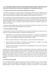 14.2.- LA DICTADURA DE PRIMO DE RIVERA: EL GOLPE MILITAR