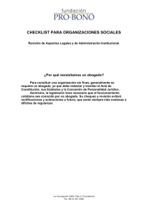Checklist para Organizaciones Sociales