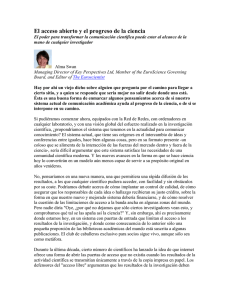 Open Access and the progress of science (in Spanish, en Espanol)