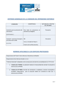 CRITERIOS GENERALES DE LA COMISION DEL PATRIMONIO HISTORICO  COMISION