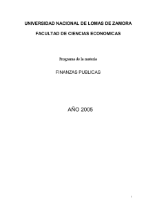 FINANZAS PUBLICAS - Facultad de Ciencias Económicas