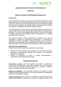 MANEJO SEGURO DE HERRAMIENTAS MANUALES