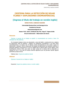 [SISTEMA PARA LA DETECCIÓN DE SOLAR FLARES Y