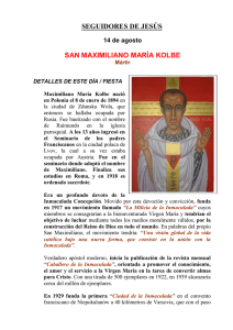 Seguidores de Jesús: San Maximiliano Kolbe