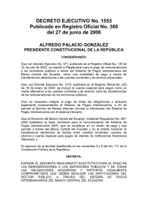 PAGO - Decreto Ejecutivo No. 1553